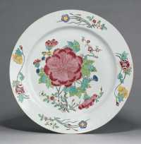 EARLY QIANLONG（1736-95） AN UNUSUAL LARGE FAMILLE ROSE DISH